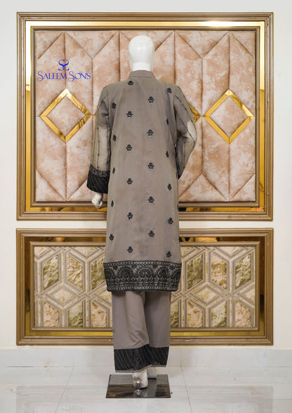 4pc - Stitched Embroidered Chiffon Luxury Suit