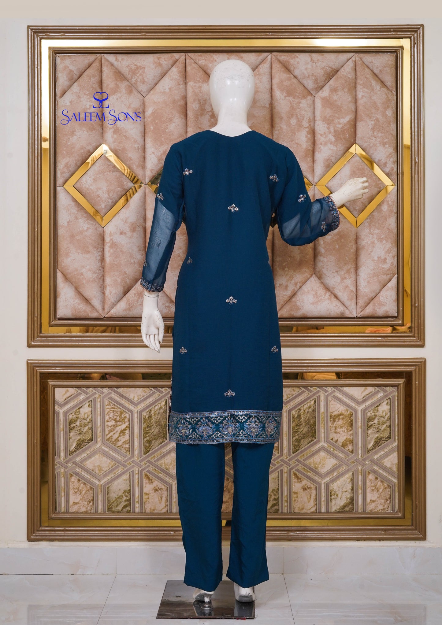 4pc - Stitched Embroidered Chiffon Luxury Suit