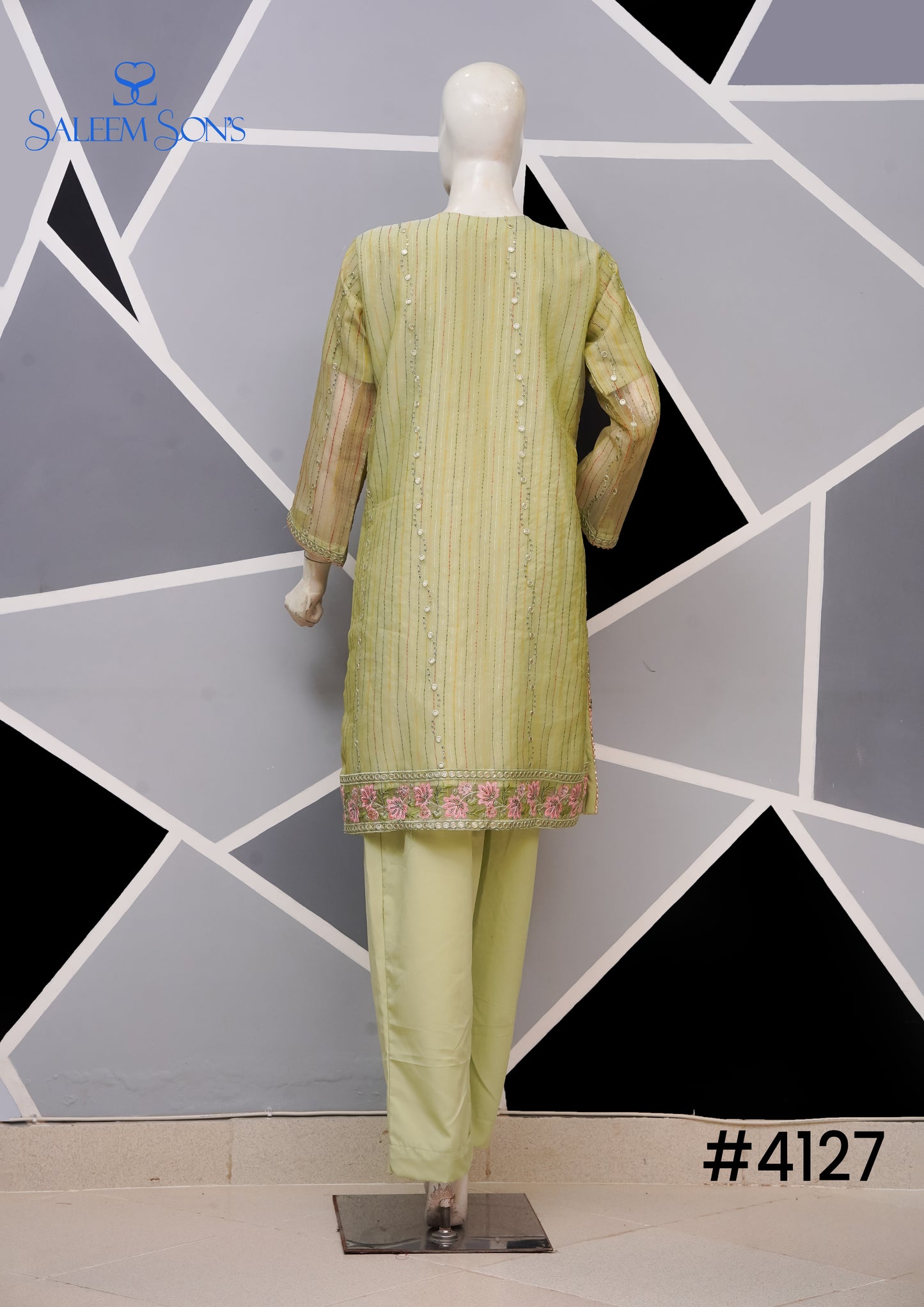 4pc - Stitched Embroidered Fancy Organza Luxury Suit