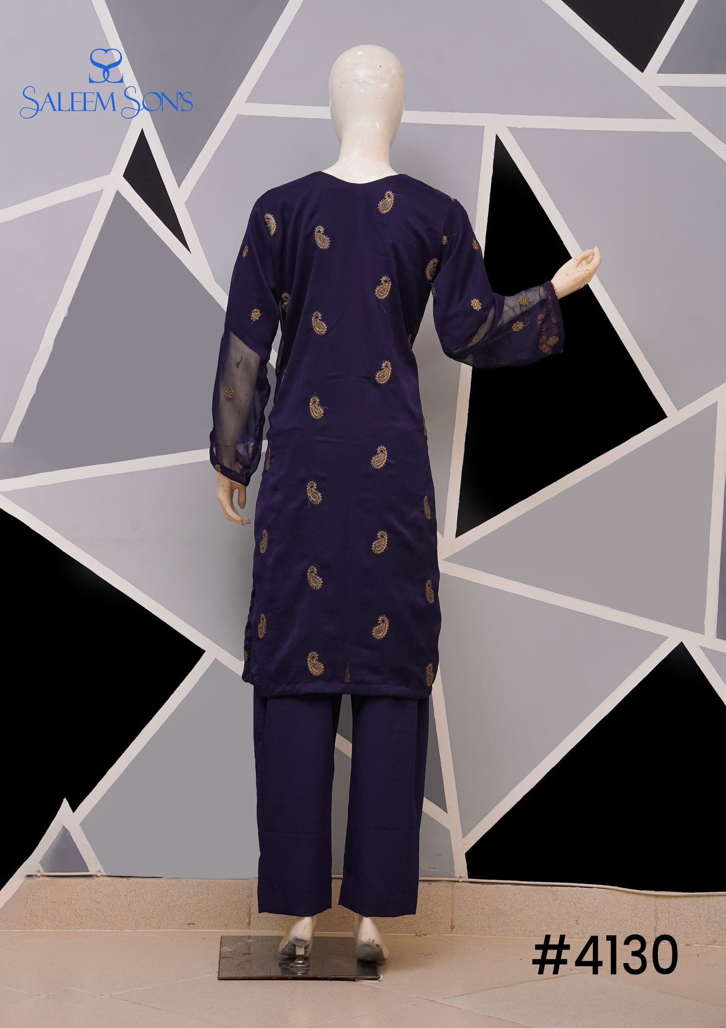 4pc - Stitched Embroidered Chiffon Luxury Suit