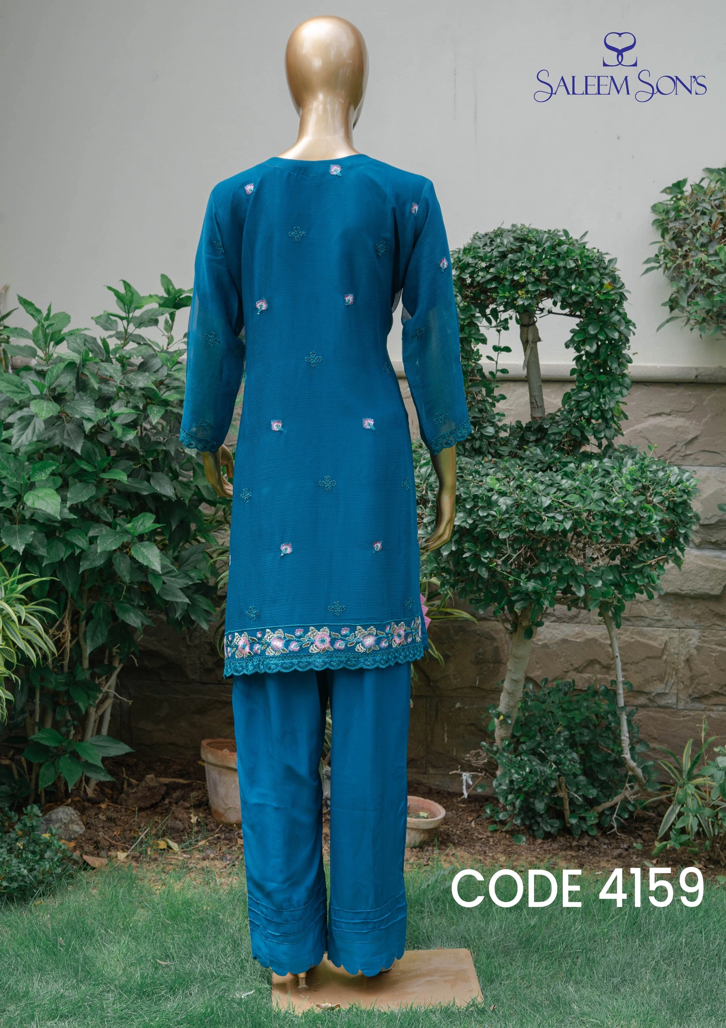 4pc - Stitched Embroidered Chiffon Luxury Suit