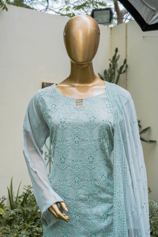 4pc - Stitched Embroidered Chiffon Luxury Suit