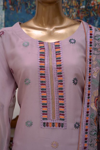 4pc - Stitched Embroidered Chiffon Luxury Suit