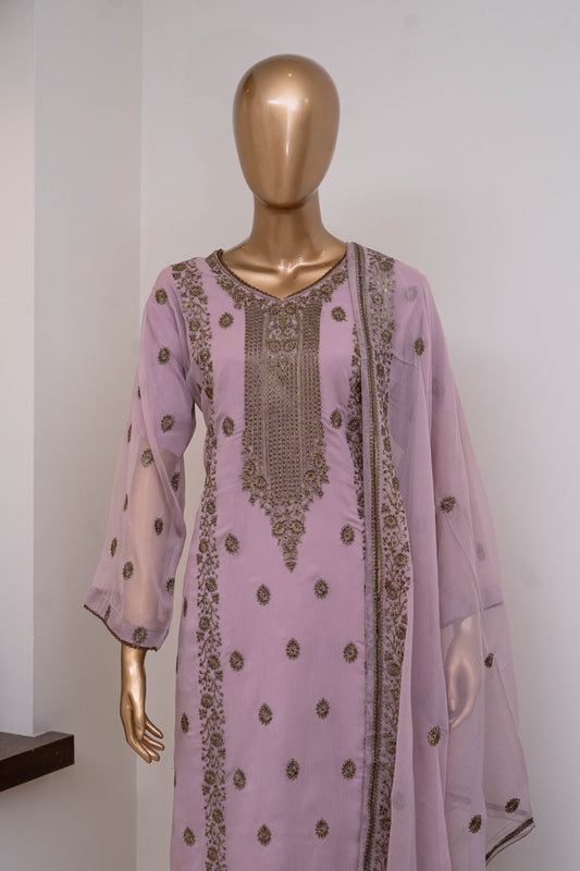 4pc - Stitched Embroidered Chiffon Luxury Suit