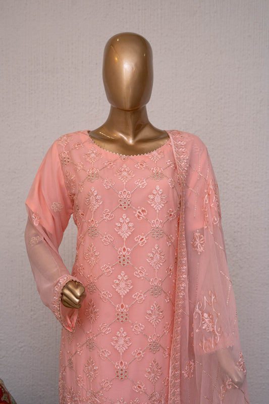 4pc - Stitched Embroidered Chiffon Luxury Suit