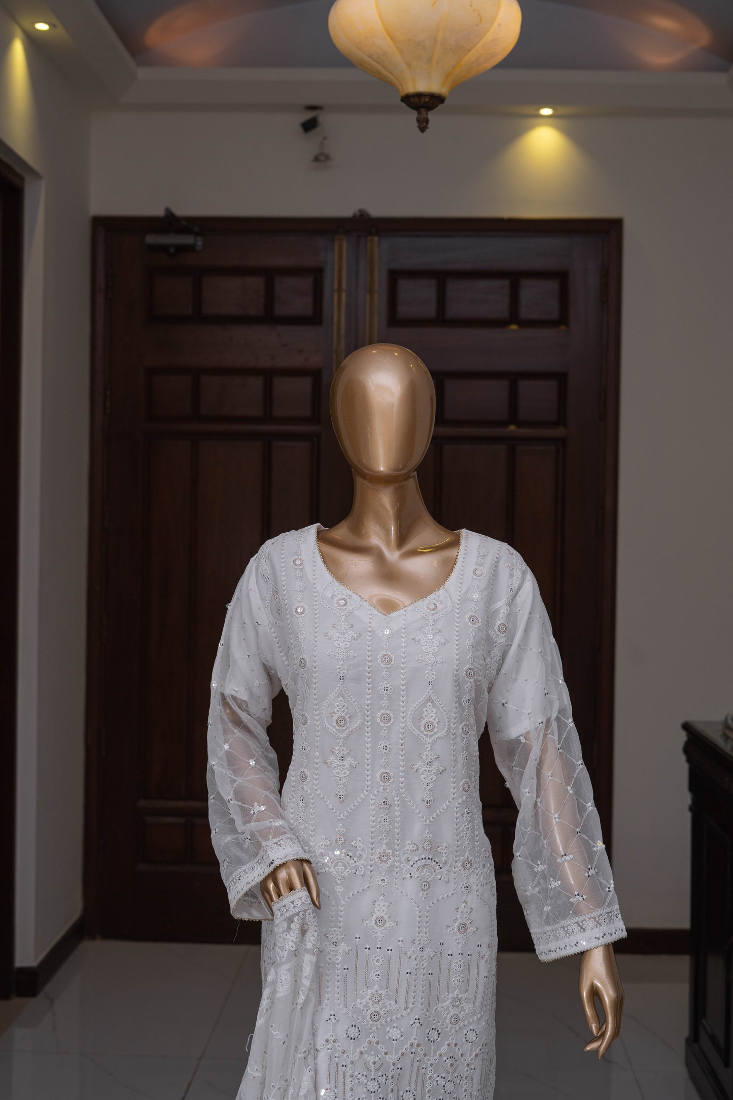 4pc - Stitched Embroidered Chiffon Luxury Suit