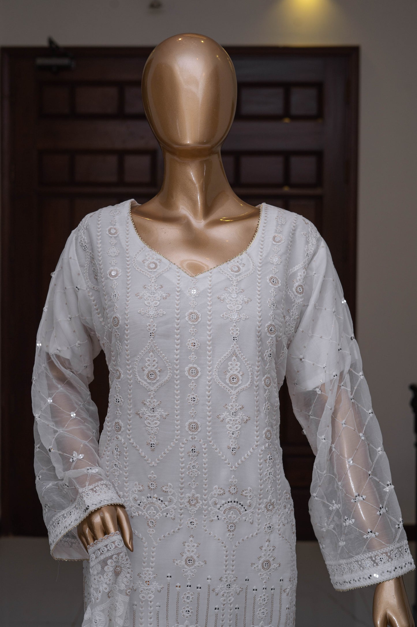 4pc - Stitched Embroidered Chiffon Luxury Suit