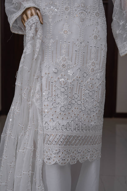 4pc - Stitched Embroidered Chiffon Luxury Suit